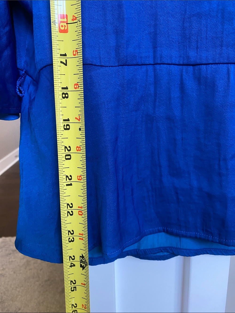 Vince Camuto Blue Ruffle Sleeve Wrap-Style Blouse - Picture 9 of 13